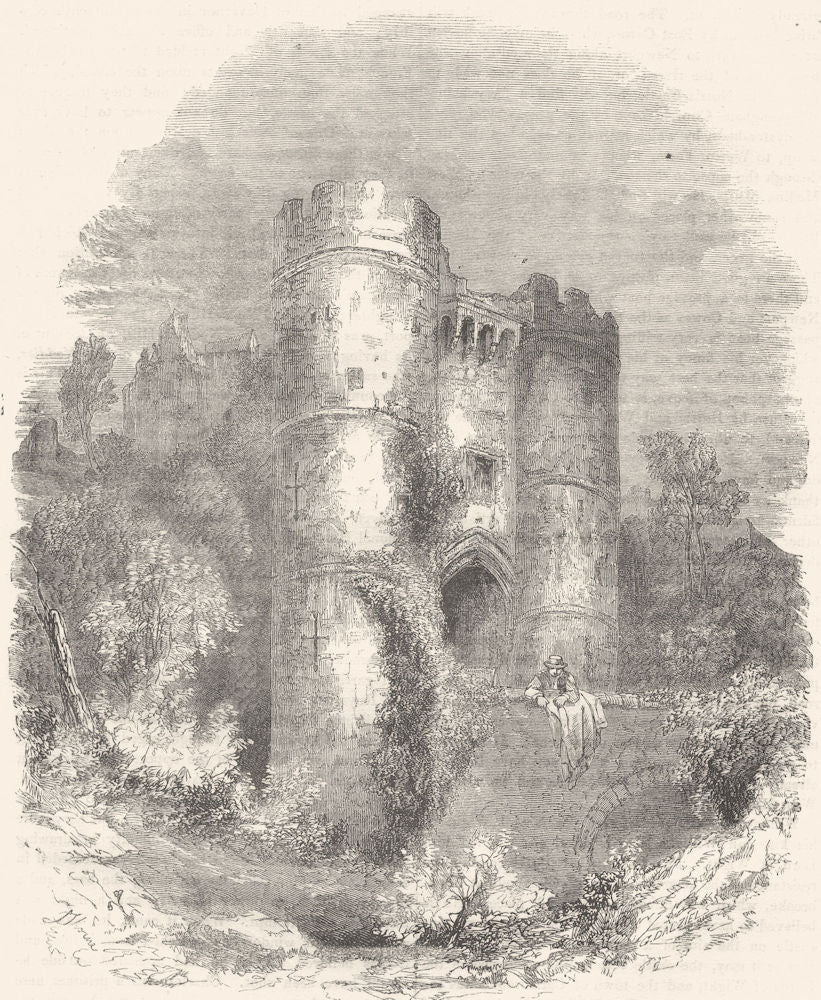 ISLE OF WIGHT. Carisbrooke Castle 1850 old antique vintage print picture